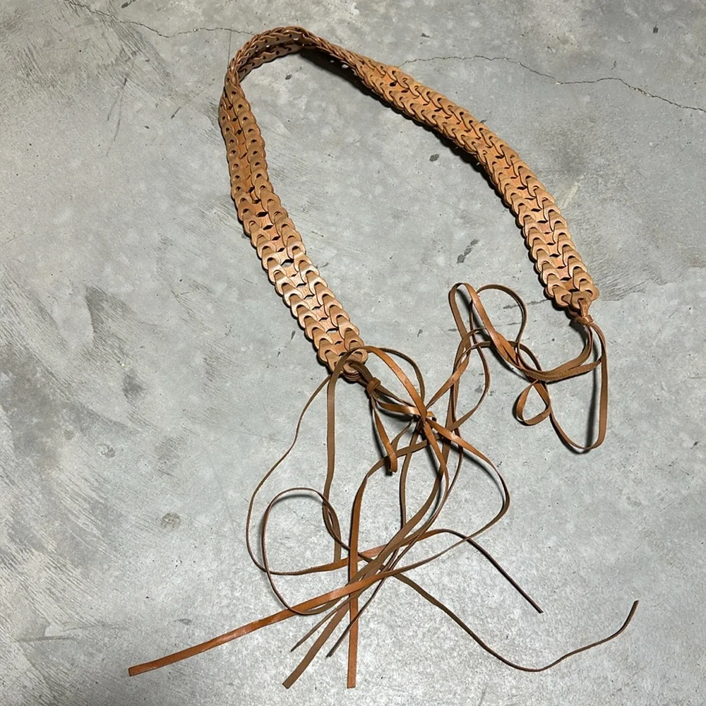Belt, Faux Suede, Braided, Fringe Hippie, Bohemian / measurements in pics /F-105